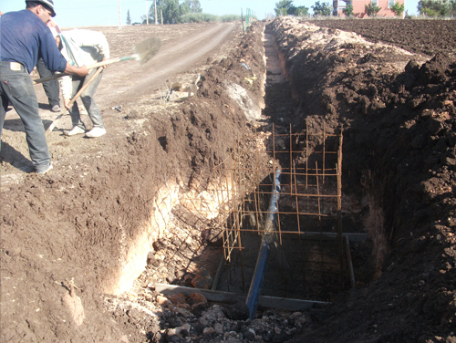 Ouvrage en béton du chantier