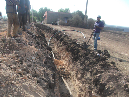 Canalisation posée dans une tranchée