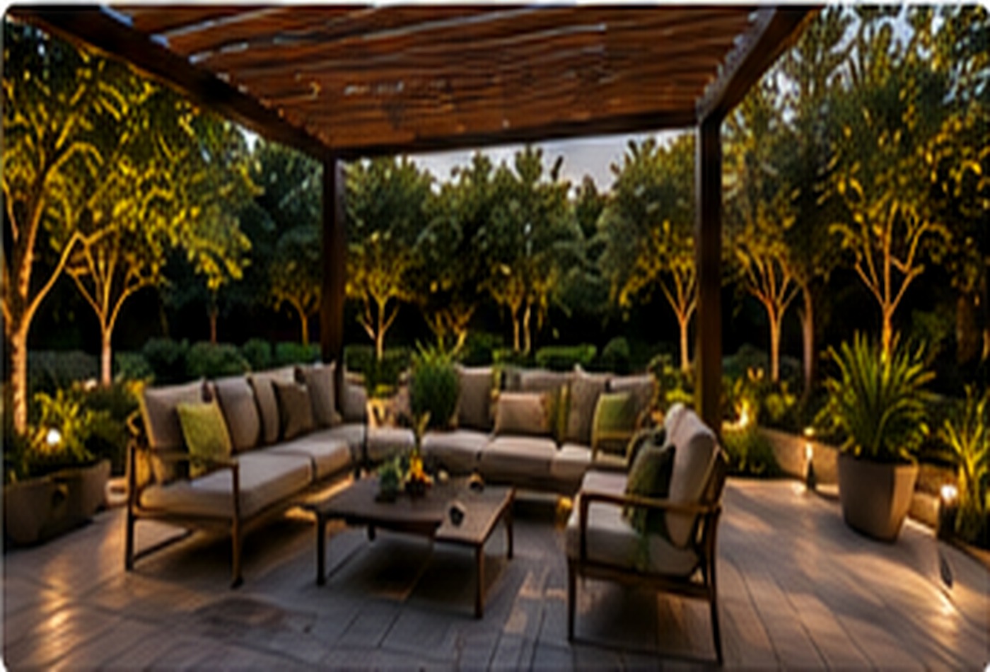 Terrasse contemporaine avec pergola