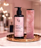 Produits de soin capillaire présentés au salon